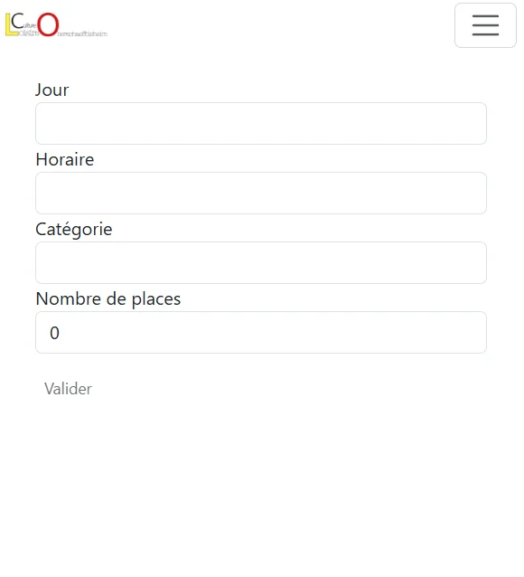 imprim ecran du formulaire de création de créneau dans la partie admin